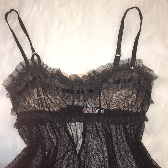 2000s Victoria’s Secret sheer mesh lace babydoll camisole - Picture 8 of 10